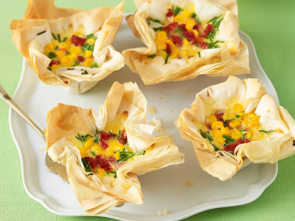 Tasty bakes - corn and sun dried tomato tartlets