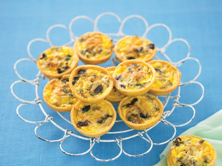 Anchovy and olive quiches
