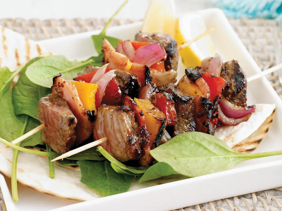 Barbecued Beef and Bacon Brochettes