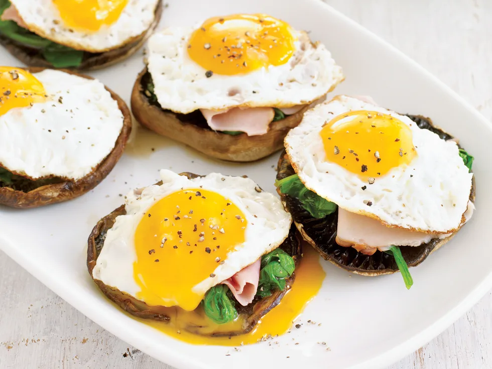 Grilled Mushrooms with Ham