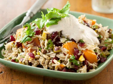 Pumpkin, Cranberry and Pistachio Pilaf