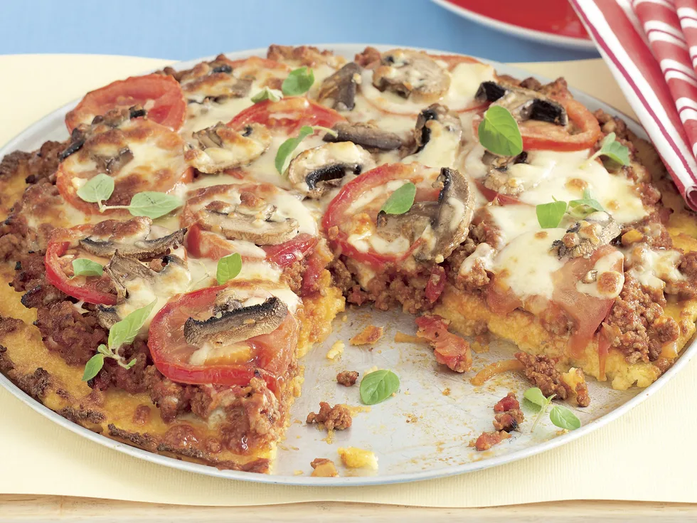 Bolognese and Polenta Pan Pizza