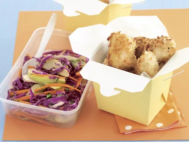 Nuggets with Apple Coleslaw