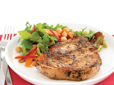 Pork Chops with Carrot Salad