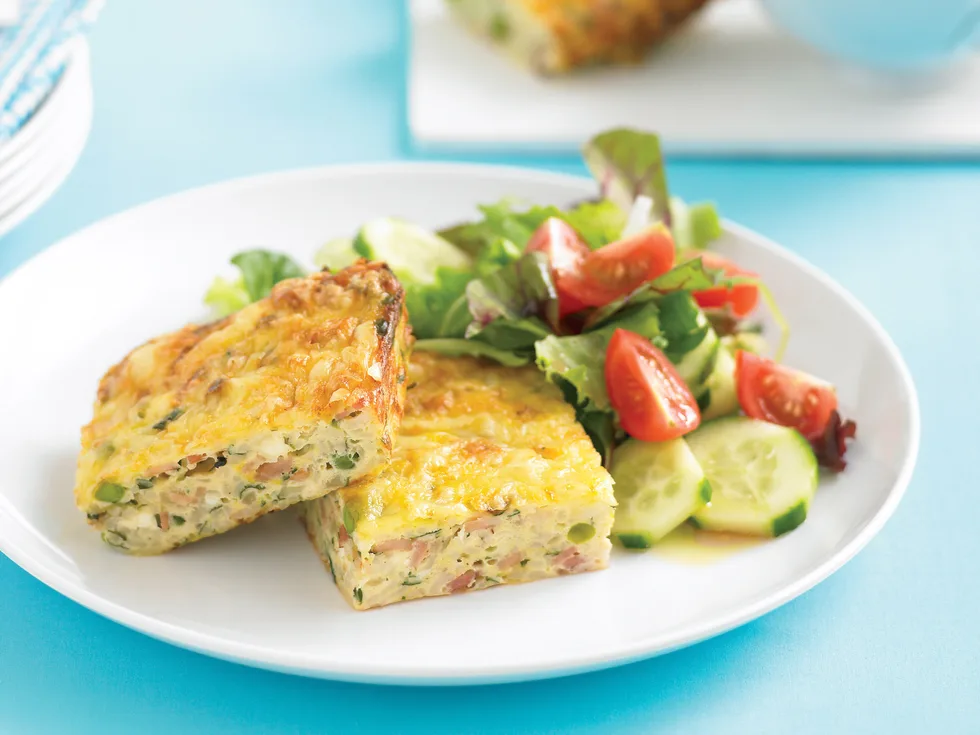 Bacon, Rice and Zucchini Slice