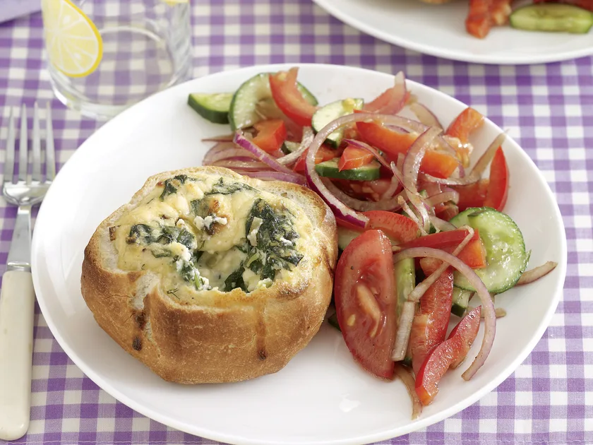 Baked spinach and feta rolls
