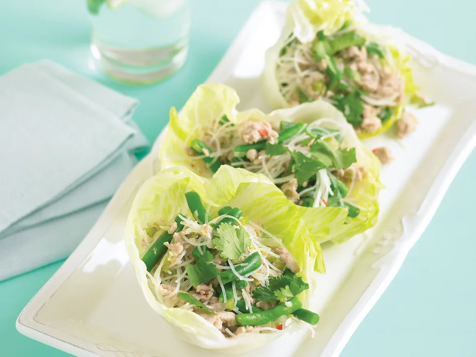 Chicken and Noodle Lettuce Cups