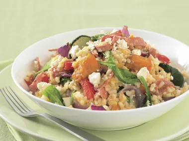 Roast Vegetable and Salami Risotto