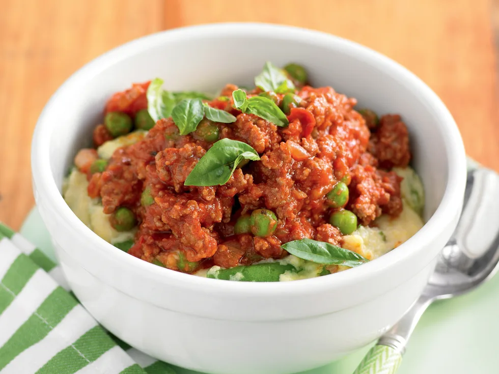 Savoury Mince with Polenta