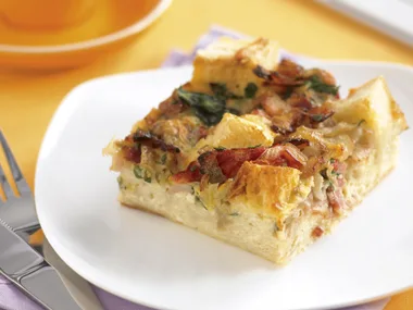 Bacon and Capsicum Bread Pudding