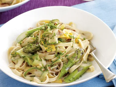 Zucchini and Bacon Fettuccine