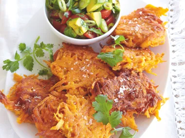 Kumara Hash Browns with Avocado Salsa