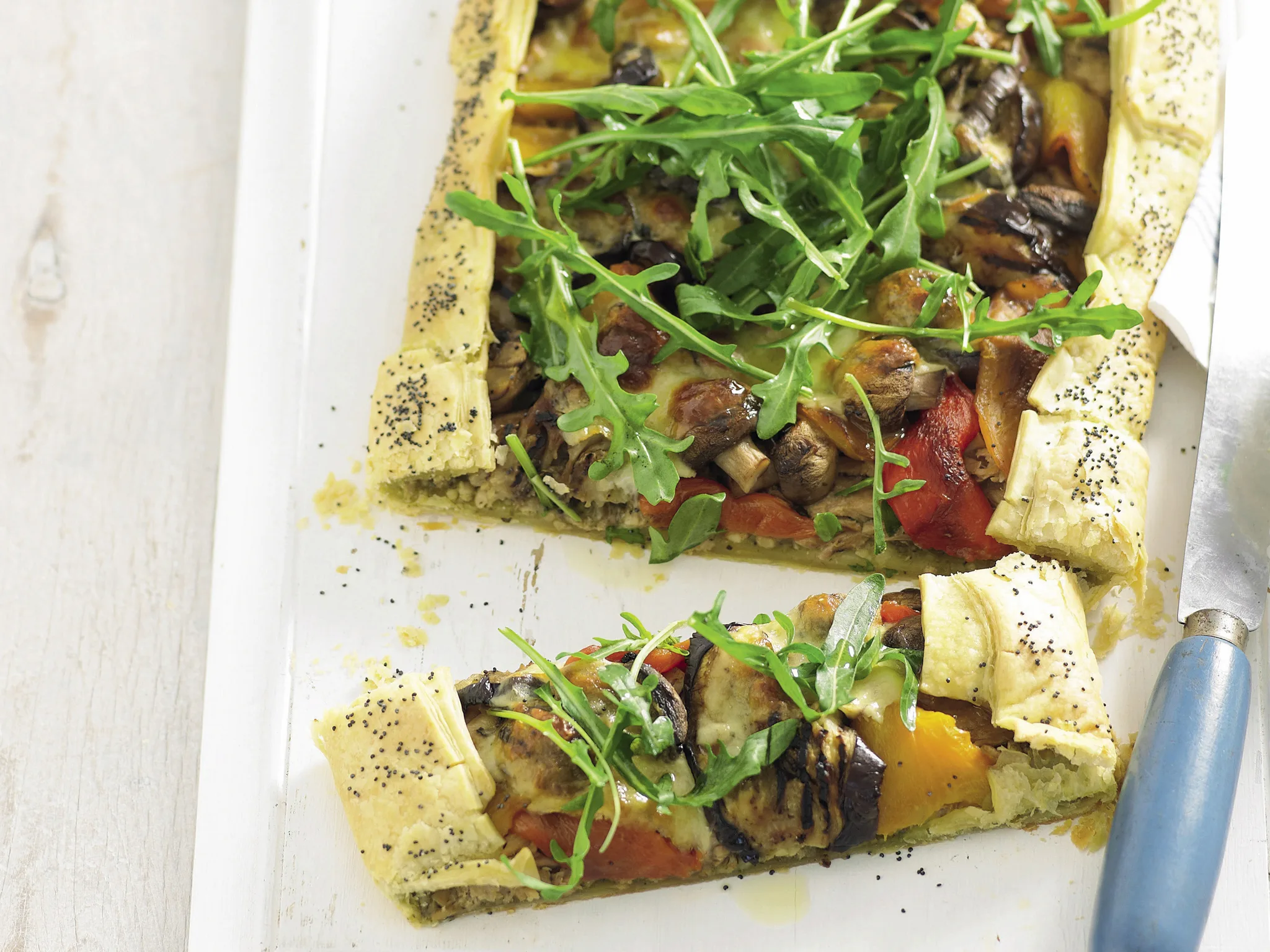 Antipasto vegies and tuna tart