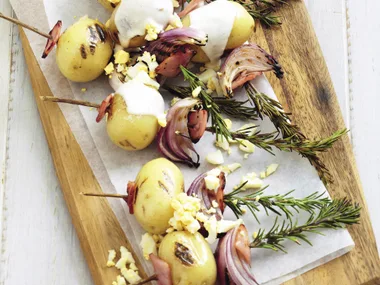 Potato and Bacon Rosemany Skewers