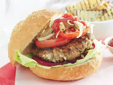 Beef Burger and Wedges