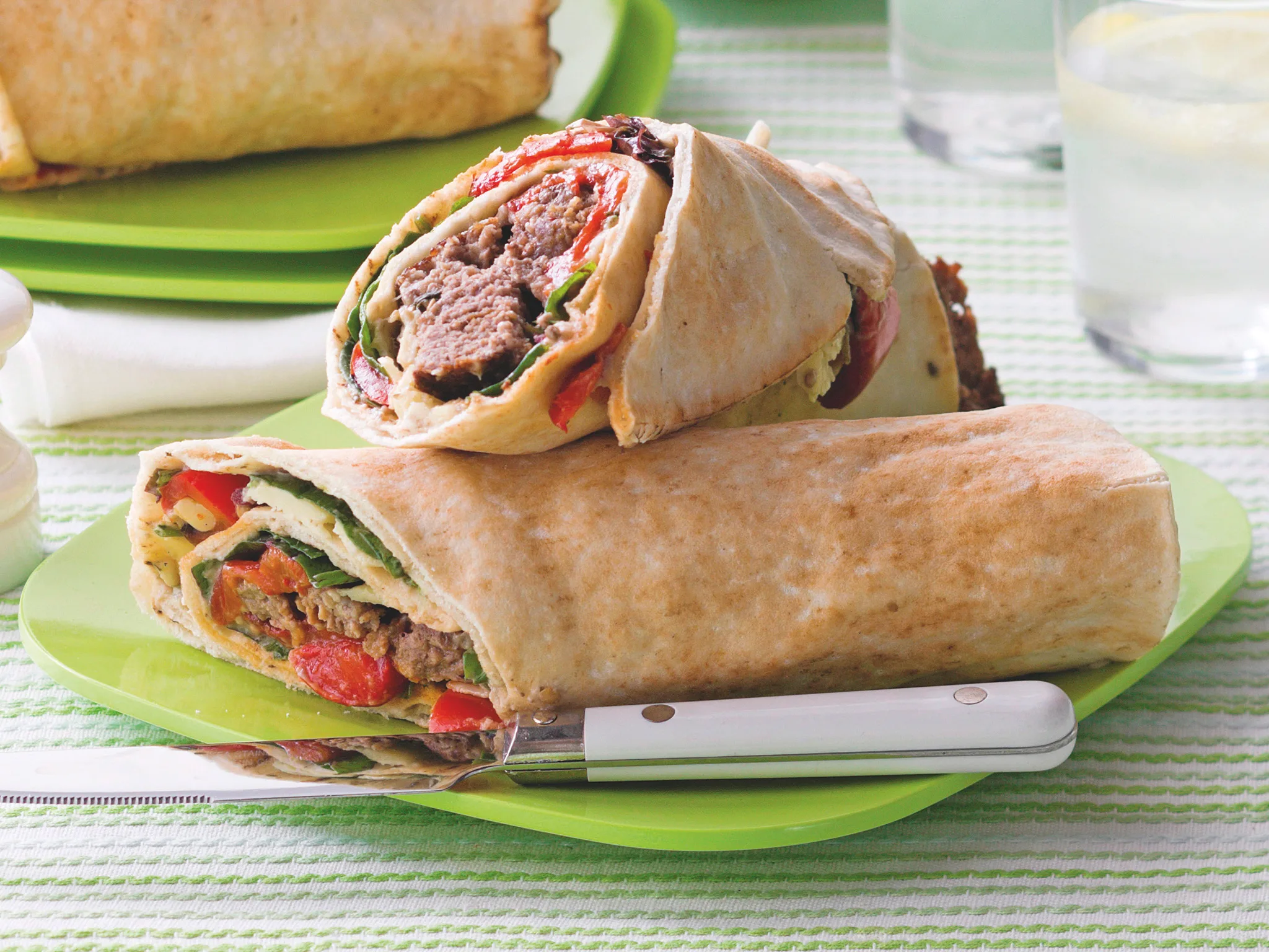 Beef, Eggplant and Cheese Wraps