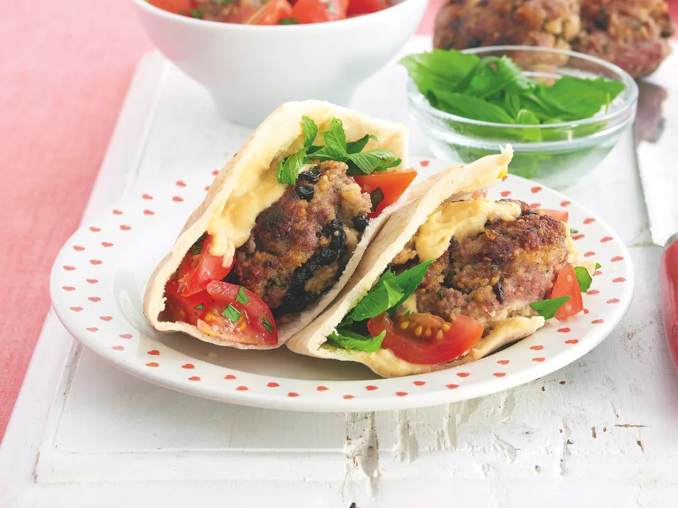 Lamb and Couscous Rissole Pitas