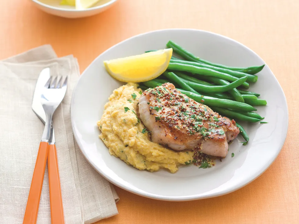 Mustard Pork with Polenta