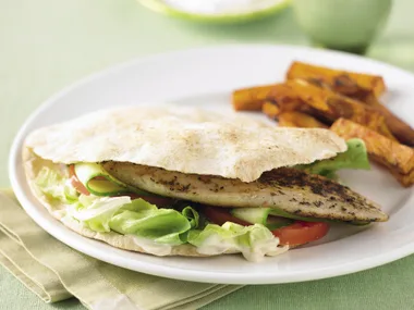 Piri Piri Fish Pitas with Kumara Chips