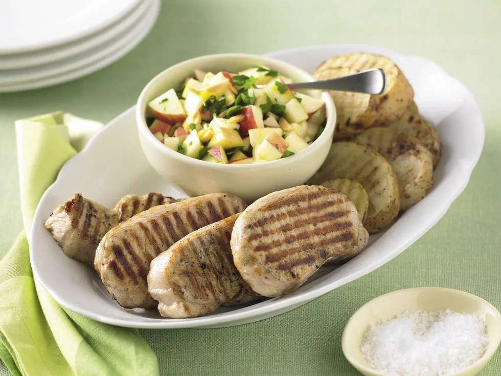 Pork and Potato with Apple Salsa