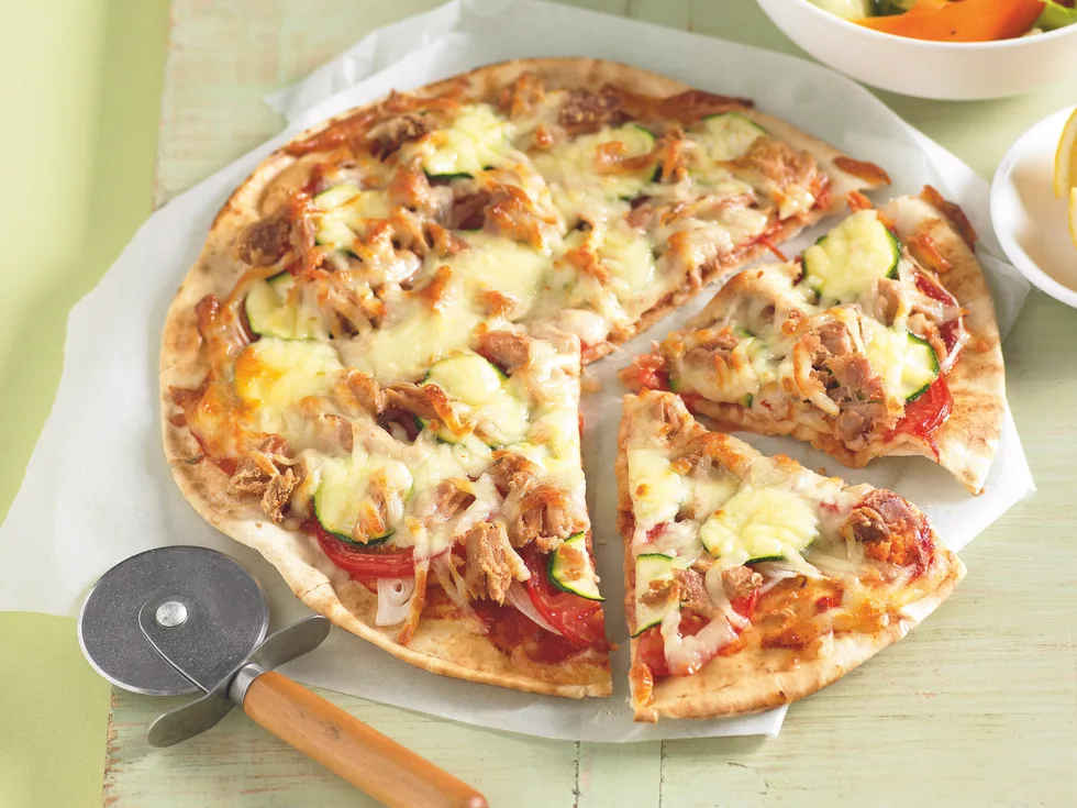 Tuna and Zucchini Pizzas