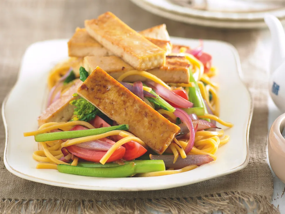 Glazed Tofu with Noodles
