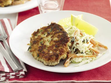 Pork schnitzels with coleslaw