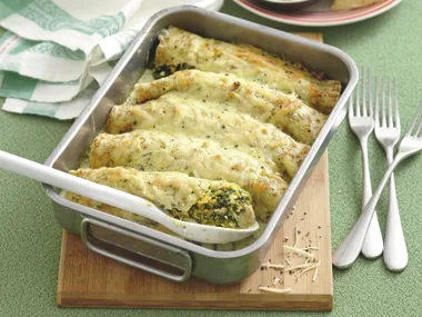 Pumpkin Crepes with Pesto