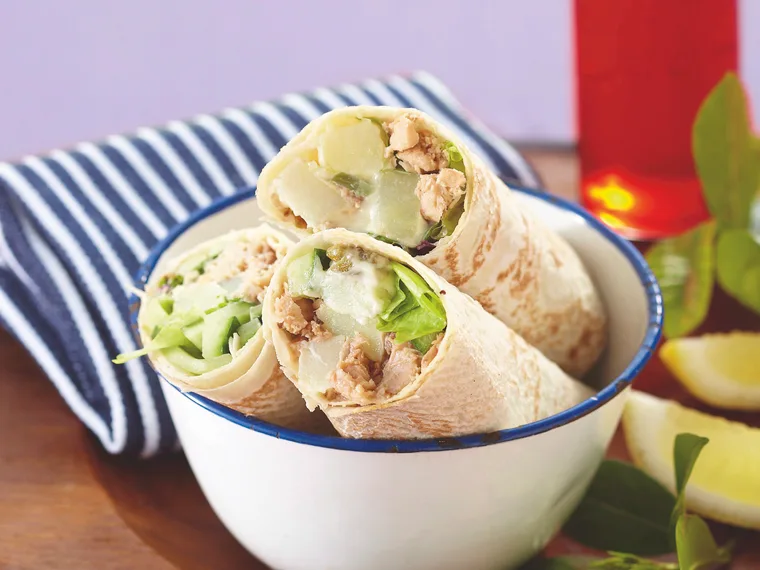 Salmon and Potato Salad Wraps