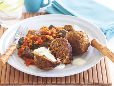 Beef Meatballs with Eggplant Dhal