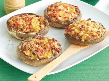 Cheesy Tuna-Stuffed Mushrooms