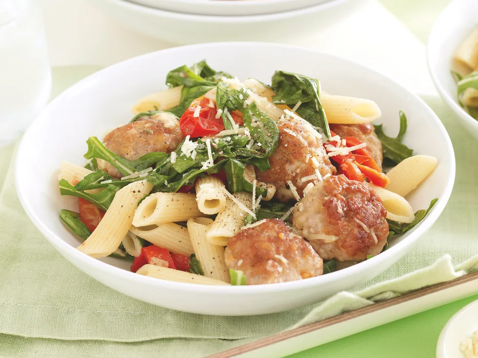 Meatballs with Rocket and Penne