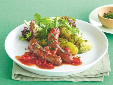 Sausages With Tomato Balsamic Sauce