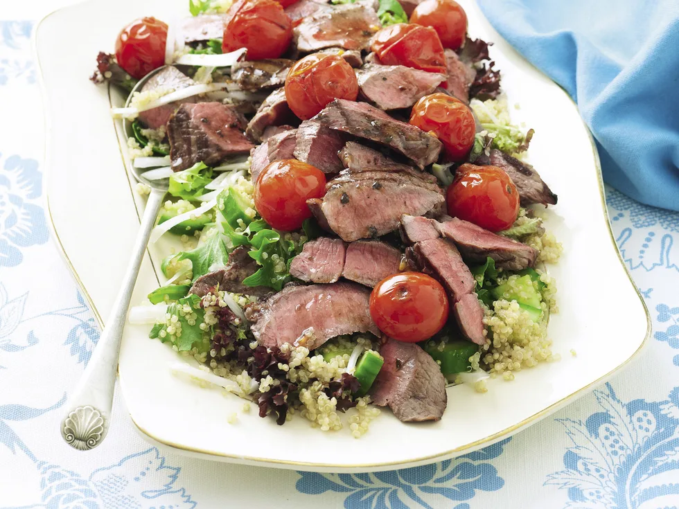 Tomato Balsamic Lamb with Quinoa Salad