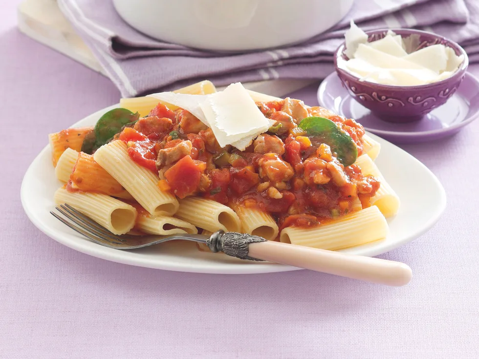 Chicken and Spinach Rigatoni