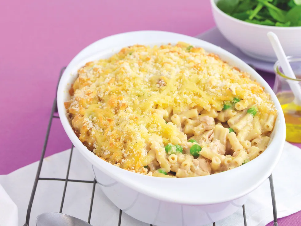 Crunchy Salmon Macaroni Bake