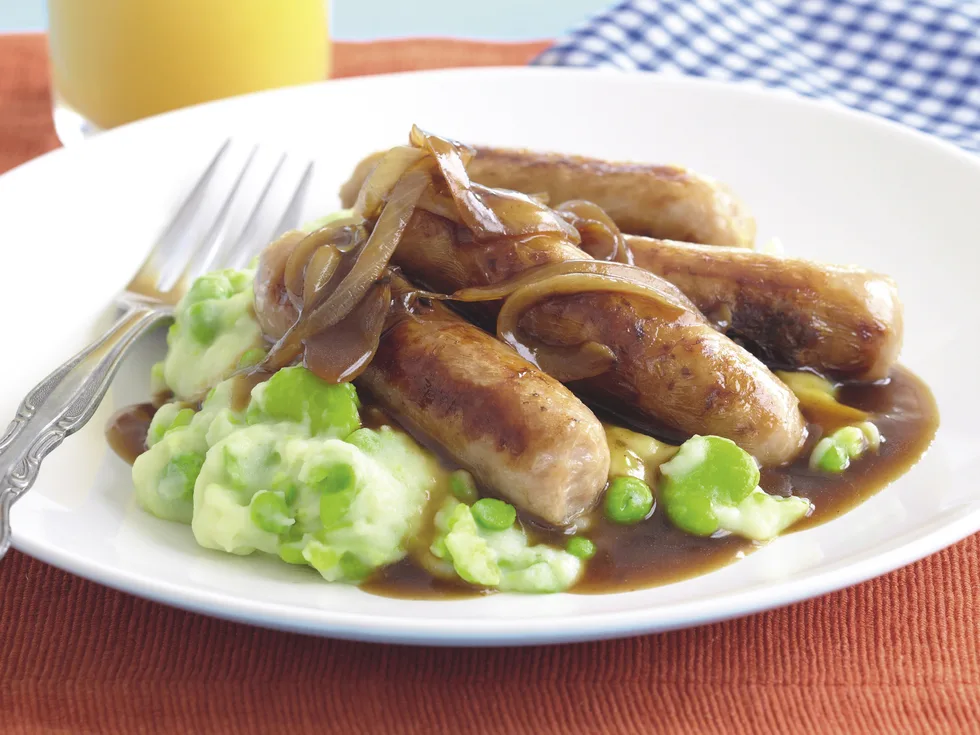 Pork Chipolatas with Onion Gravy