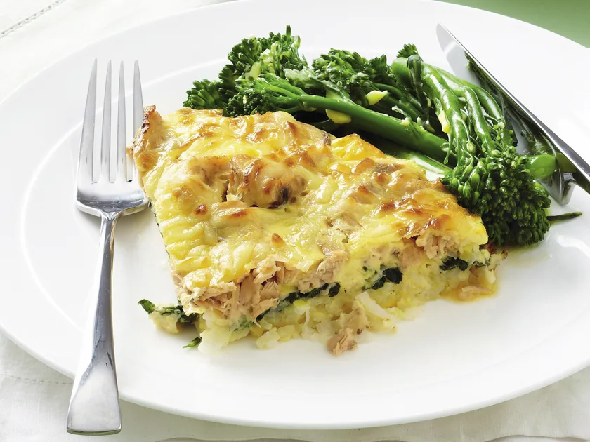 Salmon and rice pie