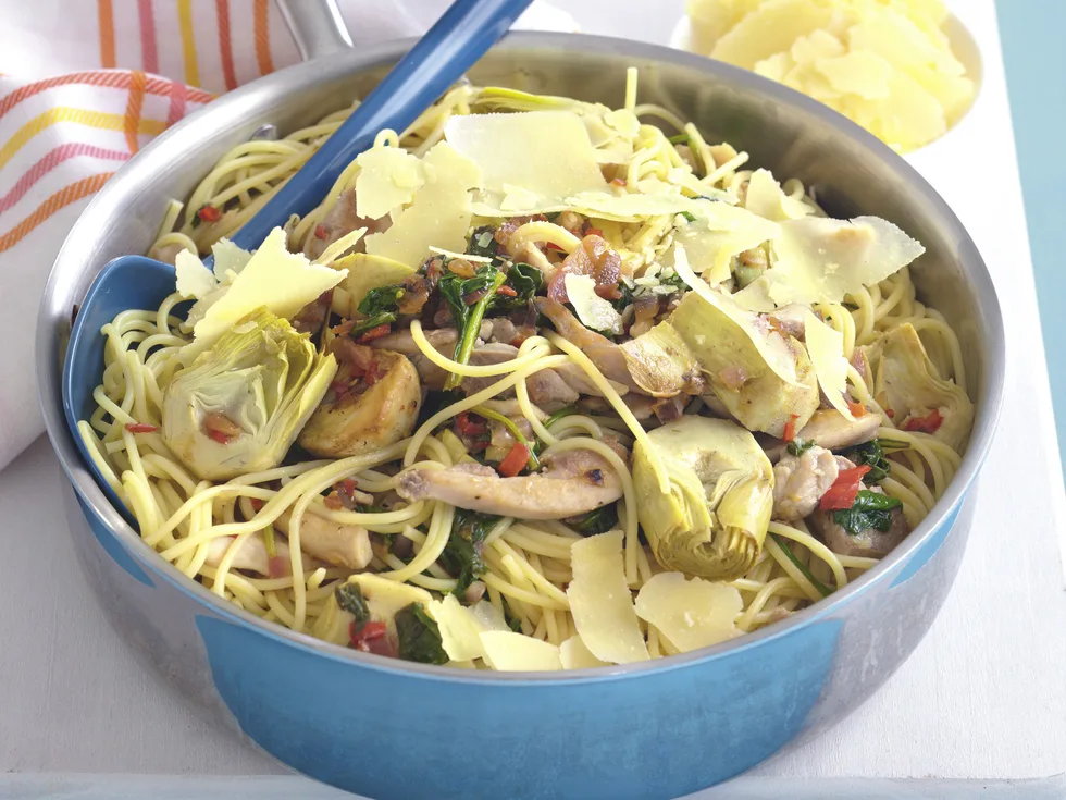Tuscan Chicken Spaghetti