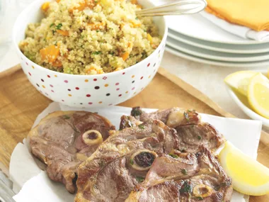 Herbed Lamb with Carrot Quinoa