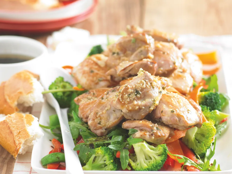 Garlic Chicken and Broccoli Salad