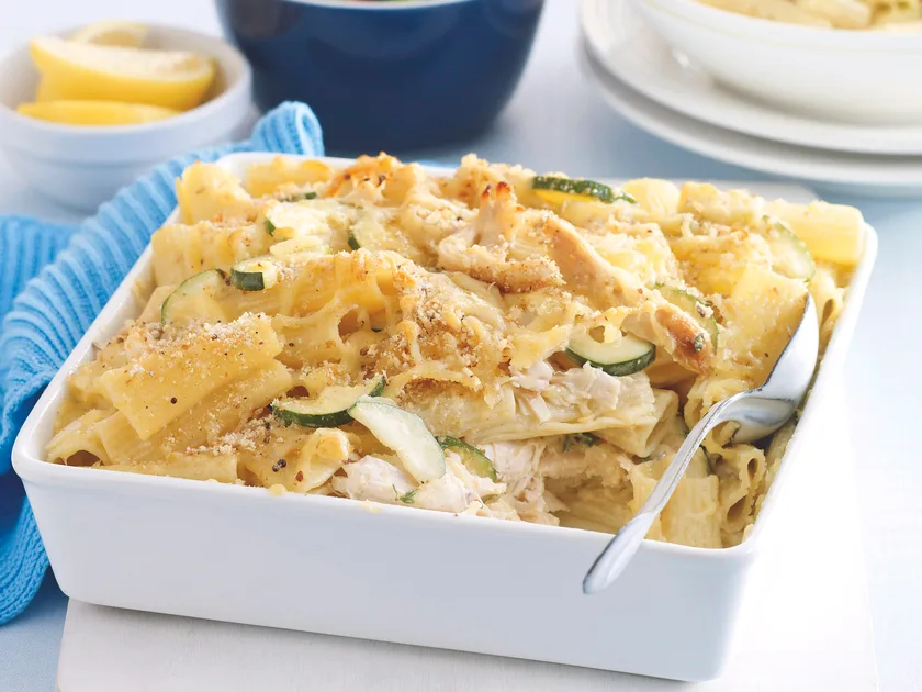 Chicken pasta gratin