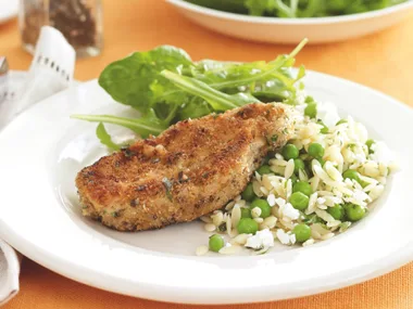 Herb Crumbed Pork with Risoni