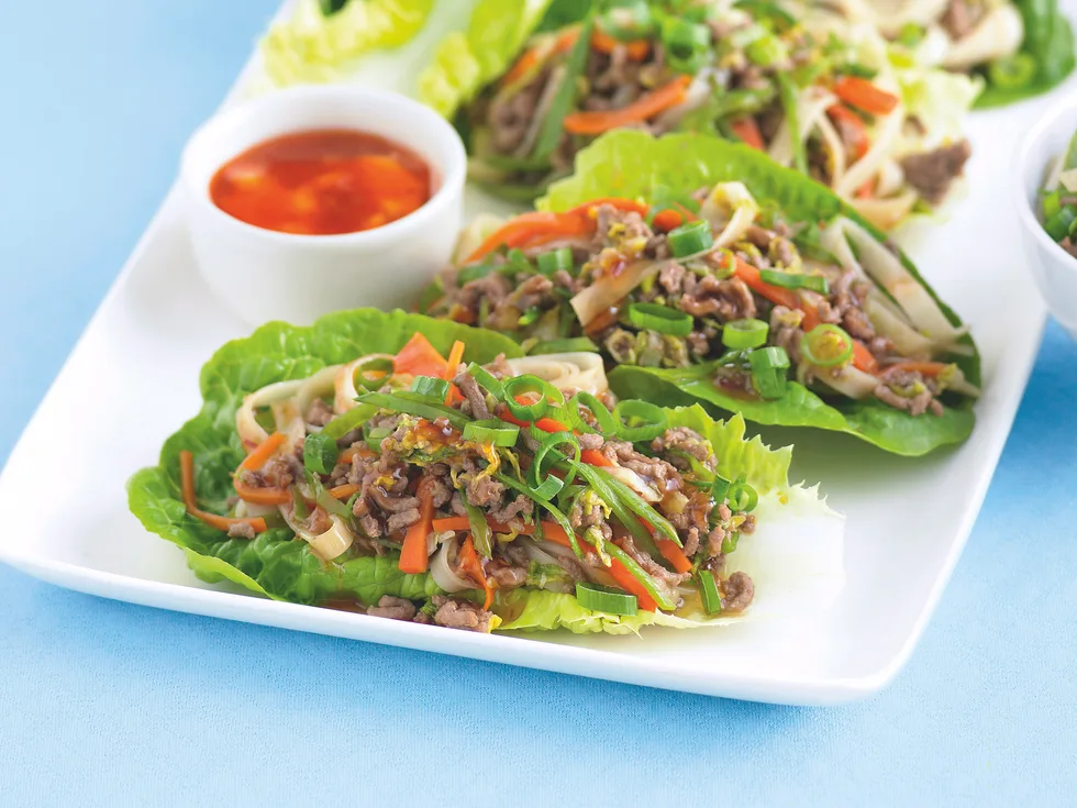 Beef Noodles in Lettuce