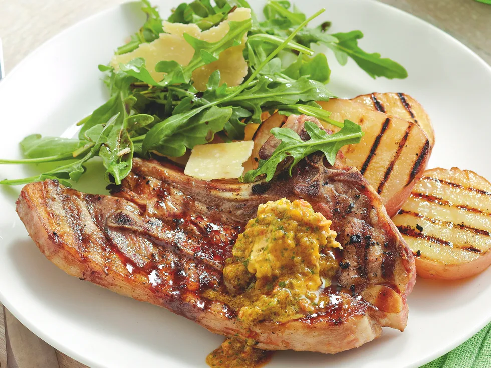 Lamb Chops with Tomato Butter