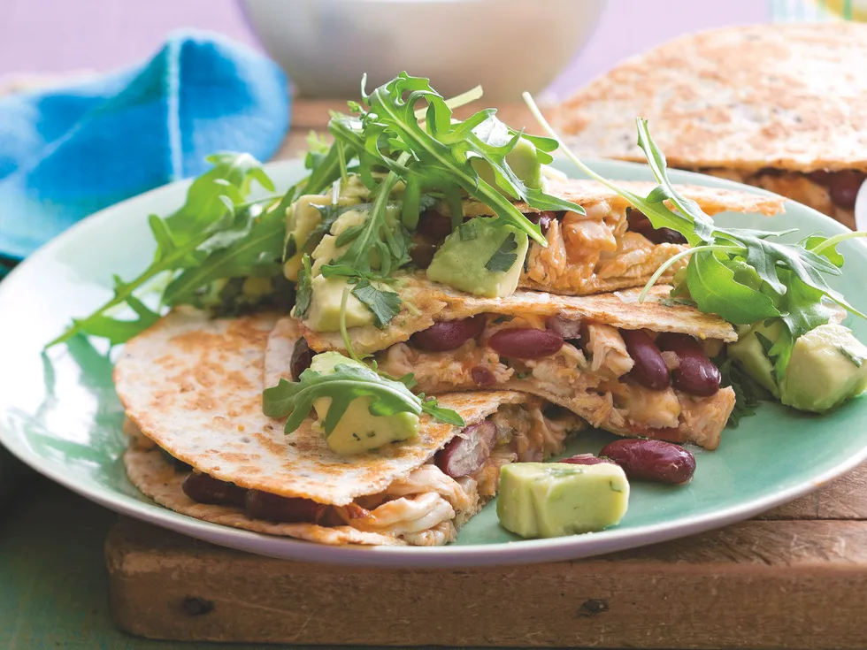 Spicy Chicken and Bean Quesadillas