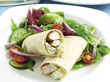 Schnitzel and Potato Salad Wraps