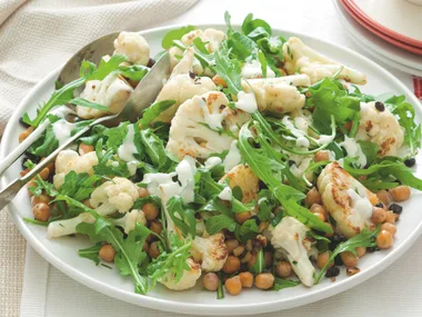 Cauliflower and Chickpea Salad with Yogurt Dressing