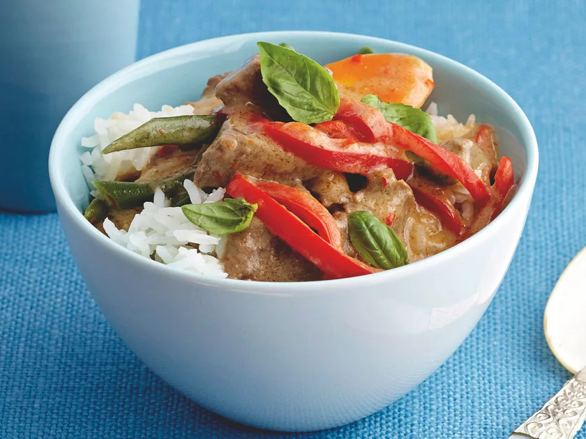 Thai red beef curry with mixed vegetables recipe