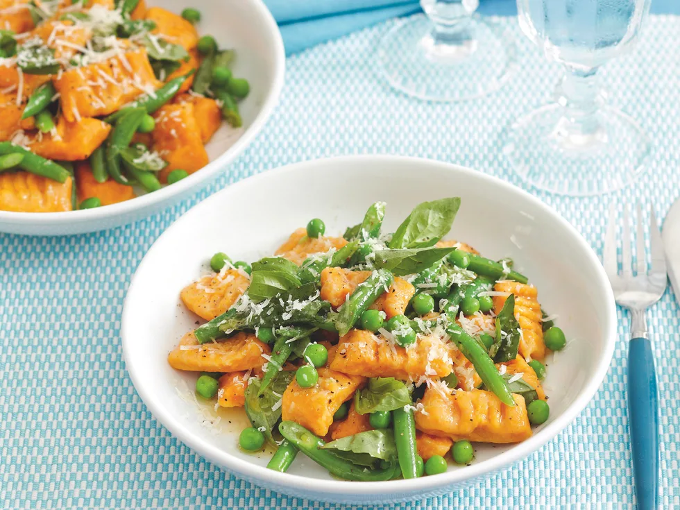 Pumpkin Gnocchi with Green Beans